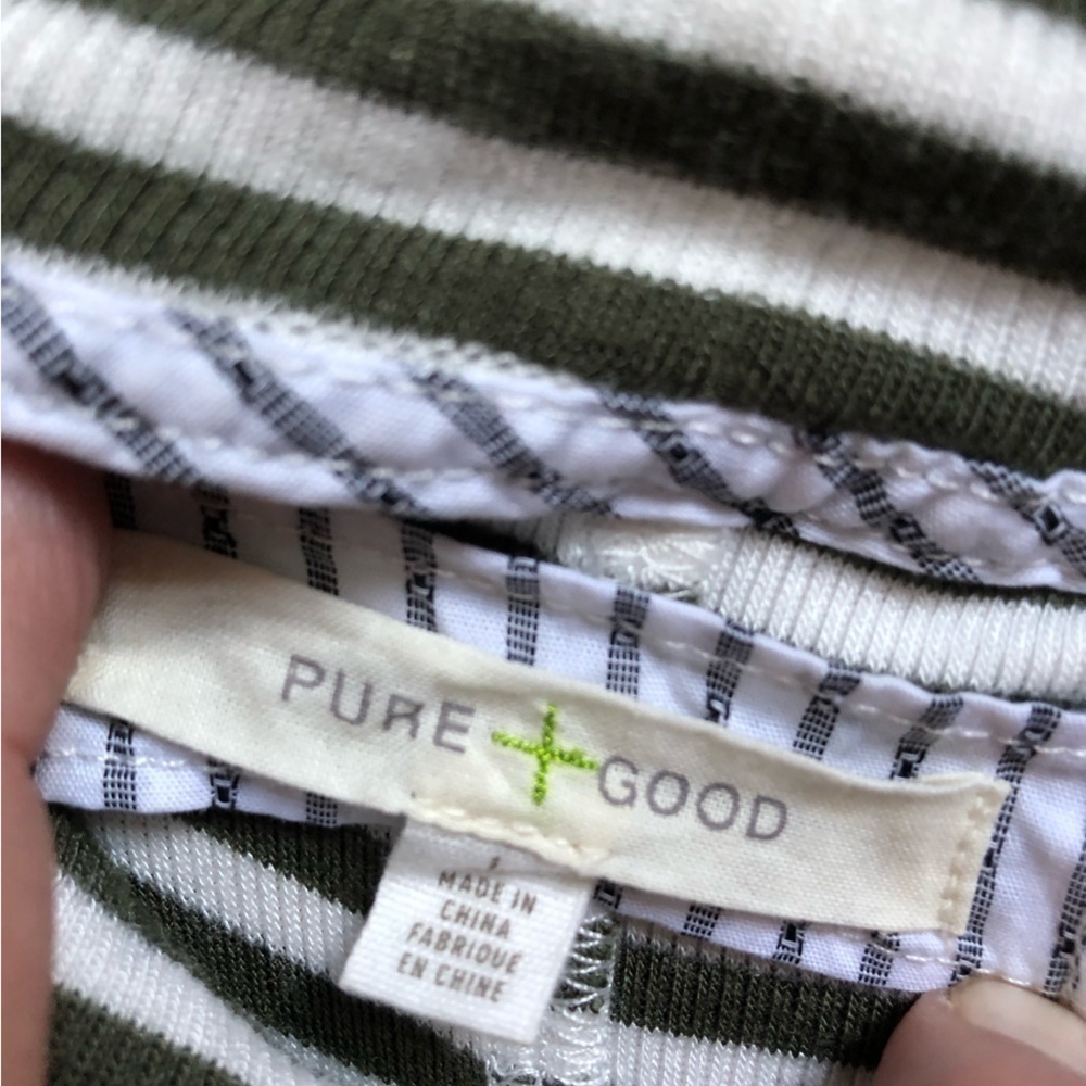 NWOT Anthropologie Pure + Good Mock neck Tunic Swing Top Striped - Picture 2 of 3